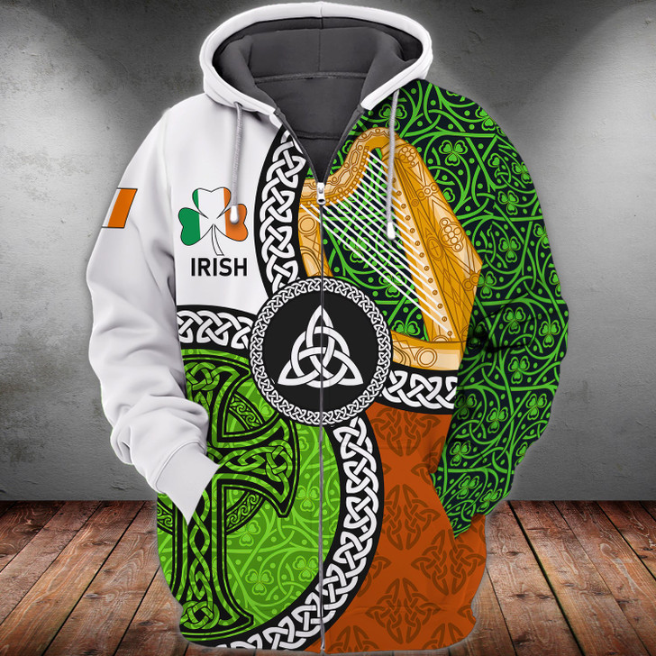 FUNSTUFFPRINT IRISH  3D Hoodie and Zip Hoodie