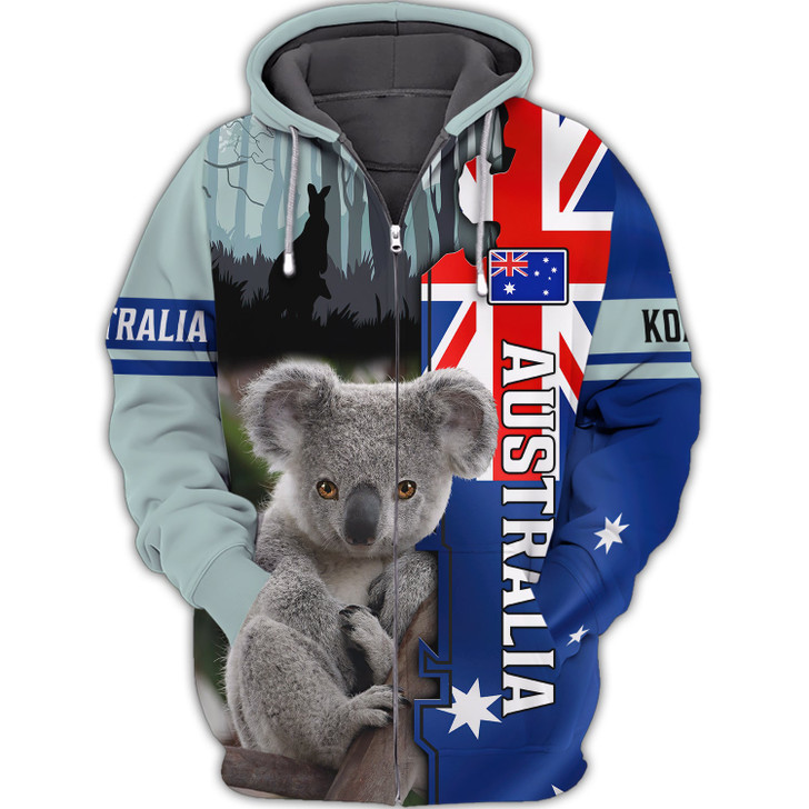 FUNSTUFFPRINT Australia Koala  3D Hoodie and Zip Hoodie