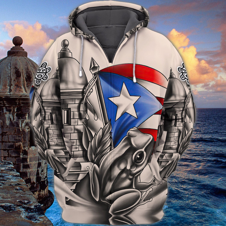 FUNSTUFFPRINT  Puerto Rico 3D Hoodie and Zip Hoodie