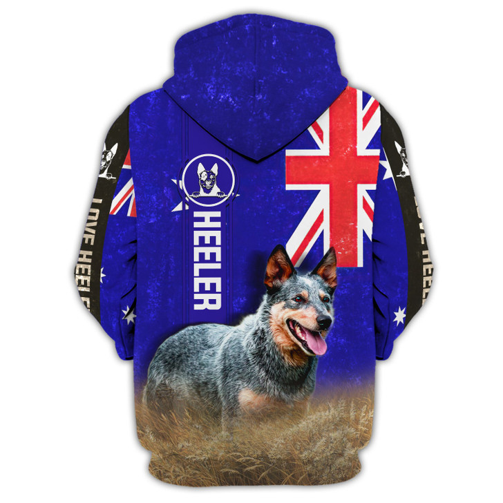 FUNSTUFFPRINT  Heeler Australian Flag 3D Hoodie and Zip Hoodie