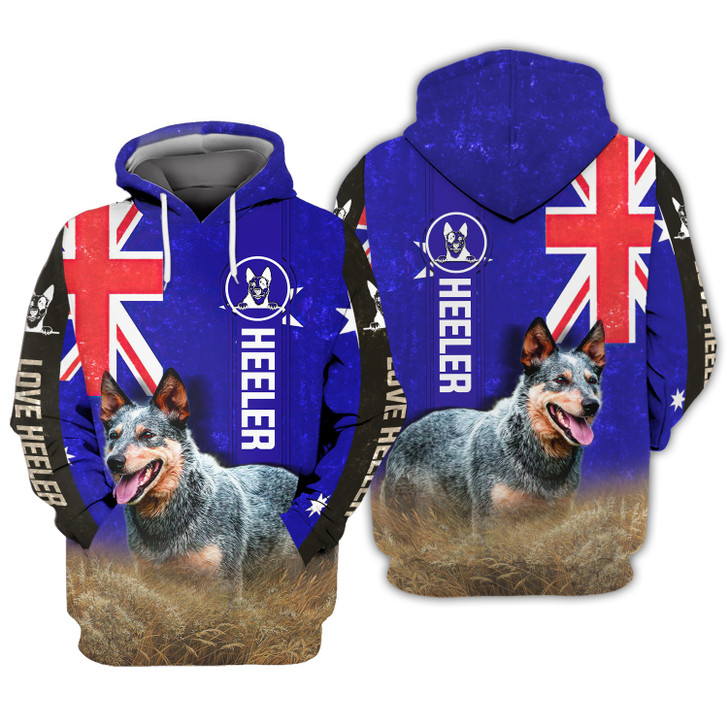 FUNSTUFFPRINT  Heeler Australian Flag 3D Hoodie and Zip Hoodie