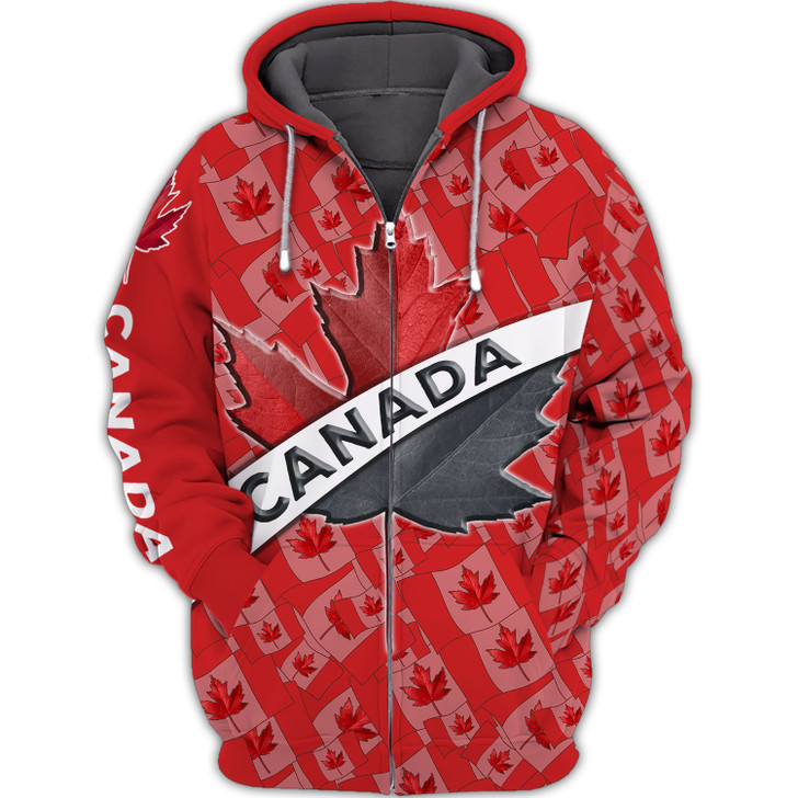 FUNSTUFFPRINT Canada Maple Leaf Spider  3D Hoodie and Zip Hoodie