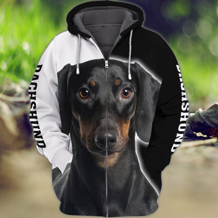 FUNSTUFFPRINT Dachshund Soul 3D Hoodie and Zip Hoodie