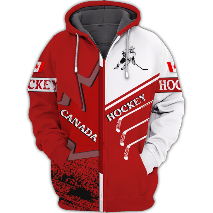 FUNSTUFFPRINT  Hockey Canada 3D Hoodie and Zip Hoodie