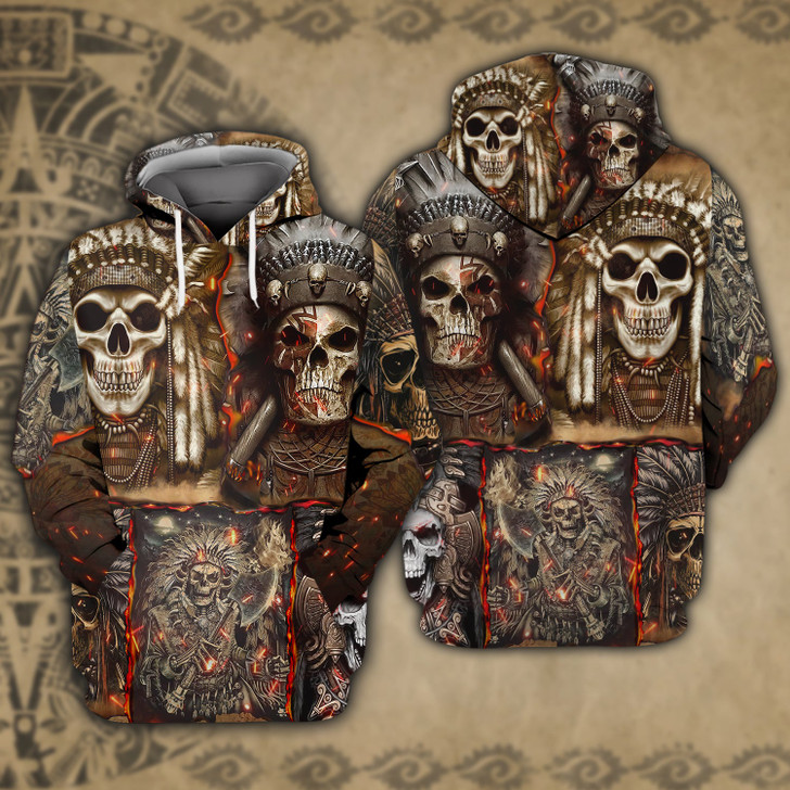 FUNSTUFFPRINT  Native Skull 3D Hoodie and Zip Hoodie