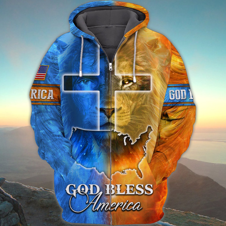 FUNSTUFFPRINT  God Bless America  3D Hoodie and Zip Hoodie