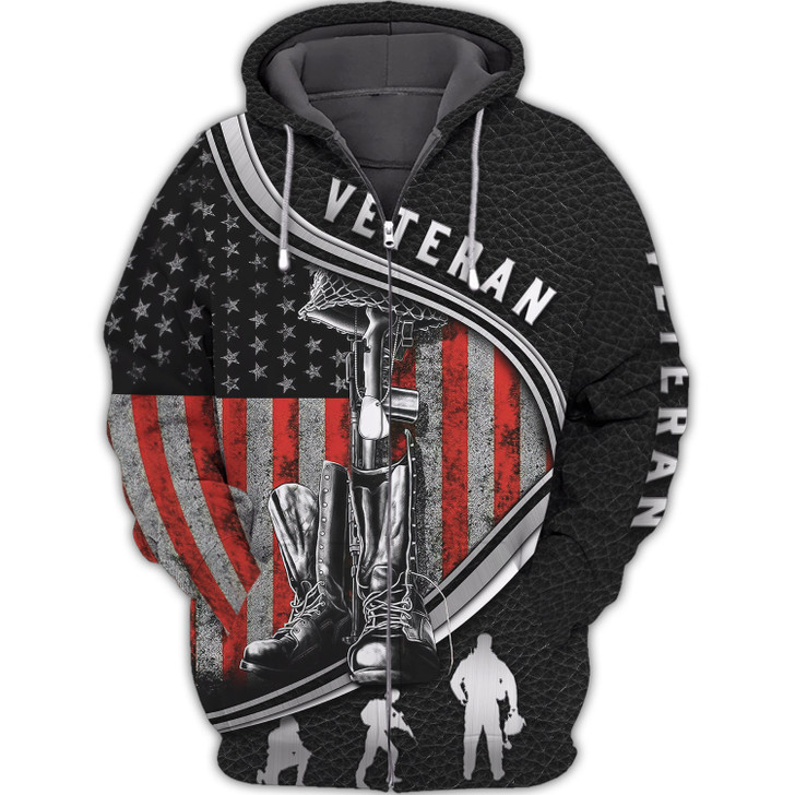 FUNSTUFFPRINT VETERAN  Full Print 3D Hoodie and Zip Hoodie