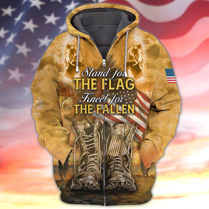 FUNSTUFFPRINT STAND FOR THE FLAG KNEEL FOR THE CROSS  3D Hoodie and Zip Hoodie
