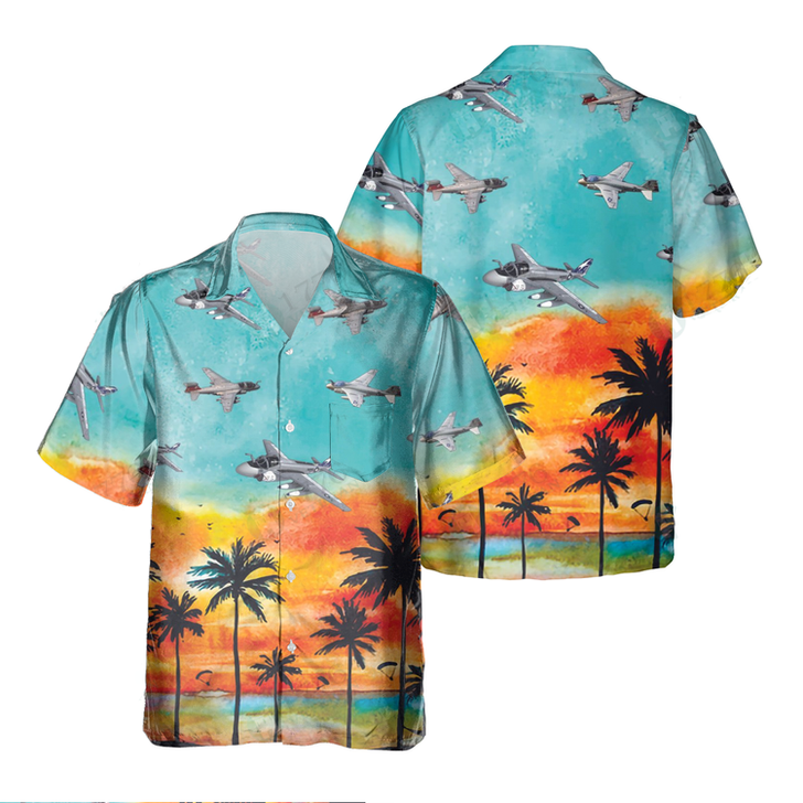 A-6 Intruder Pocket Hawaiian Shirt, Hawaiian Shirt for Men Dad Veteran, Patriot Day