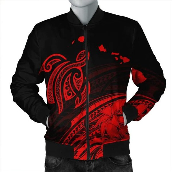 FUNSTUFFPRINT Hawaii Turtle Polynesian Bomber Jacket