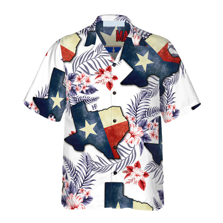 Floral Texas Hawaiian Shirt For Men, Made In A Long Time Ago Texas State Shirt, Proud Texas Flag Shirt for Men