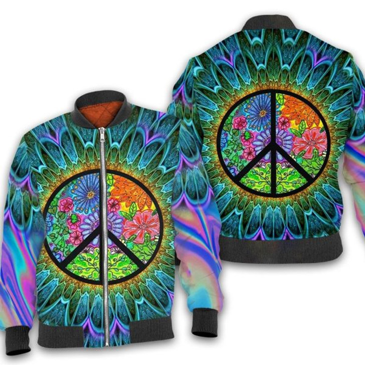 FUNSTUFFPRINT Hippie 3D All Over Printed Shirt Bomber Jacketize S – 5XL Bomber Jacket