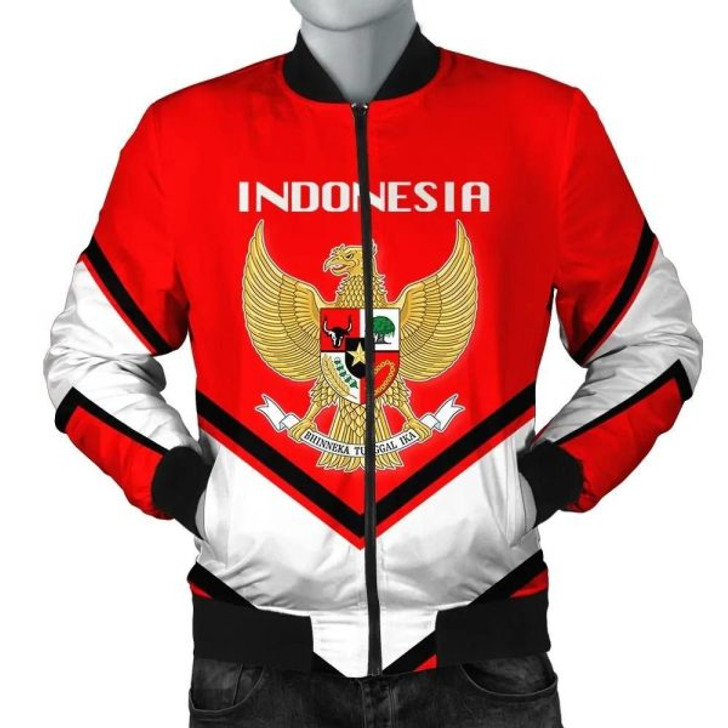 FUNSTUFFPRINTI Indonesia Coat Of Arms Men Bomber Jacket Lucian Style J5W Bomber Jacket