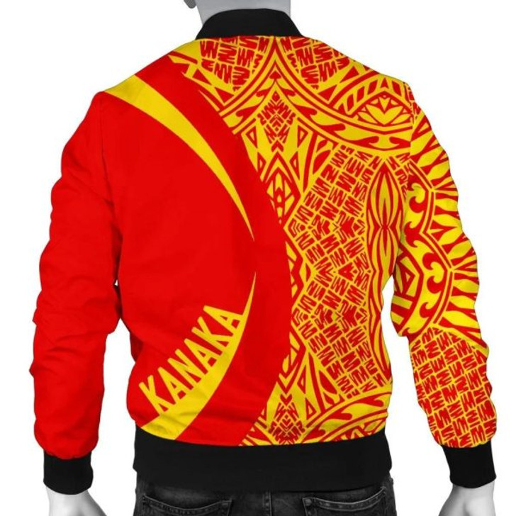 FUNSTUFFPRINTI Kanaka Mauna Kea Polynesian Men’s Bomber Jacket – Circle Style – AH – J9 Bomber Jacket