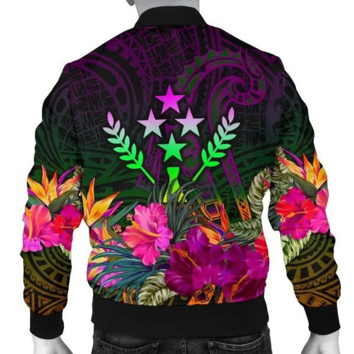 FUNSTUFFPRINTI Kosrae Men’s Bomber Jacket – Summer Hibiscus – BN15 Bomber Jacket