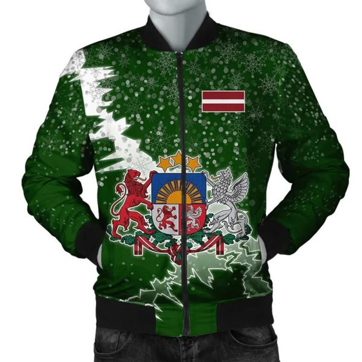 FUNSTUFFPRINTI Latvia Christmas Coat Of Arms Men Bomber Jacket X Style J78 Bomber Jacket
