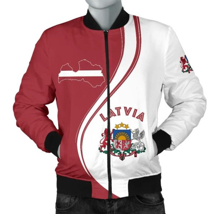 FUNSTUFFPRINTI Latvia Men’s Bomber Jacket – Generation K7 Bomber Jacket