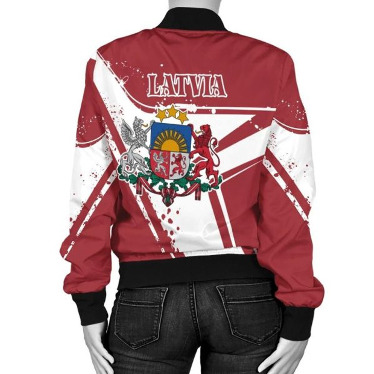 FUNSTUFFPRINTI Latvia Women’s Bomber Jacket – Latvia Pride – BN23 Bomber Jacket