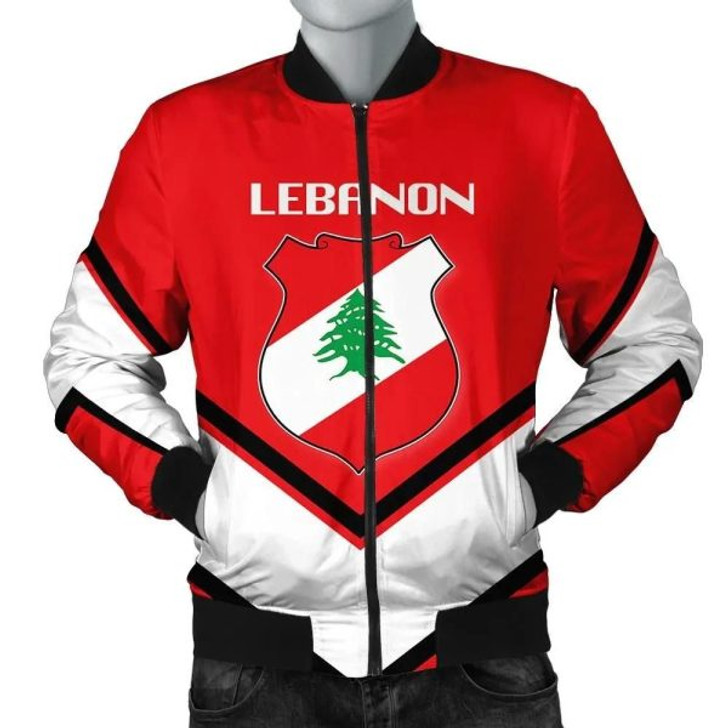 FUNSTUFFPRINTI Lebanon Coat Of Arms Men Bomber Jacket Lucian Style J5W Bomber Jacket