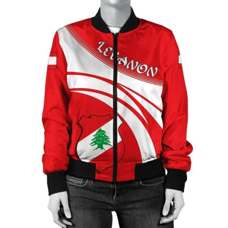 FUNSTUFFPRINTI Lebanon Coat Of Arms Women Bomber Jacketticket Bomber Jacket