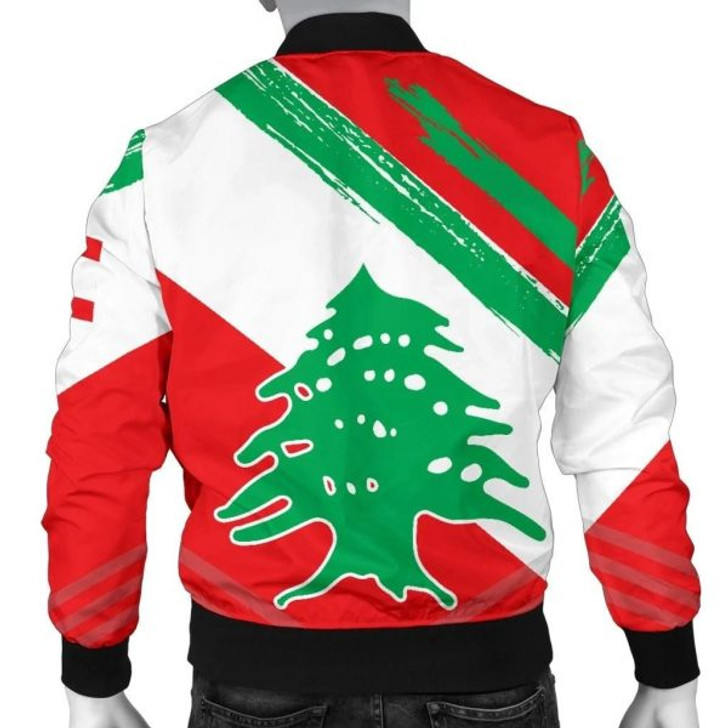 FUNSTUFFPRINTI Lebanon Men’s Bomber Jacket – Lebanon Flag Polygon Style – BN1524 Bomber Jacket