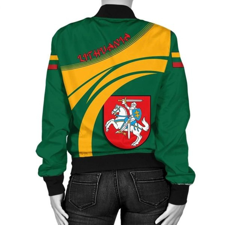 FUNSTUFFPRINTI Lithuania Coat Of Arms Women Bomber Jacketticket Bomber Jacket