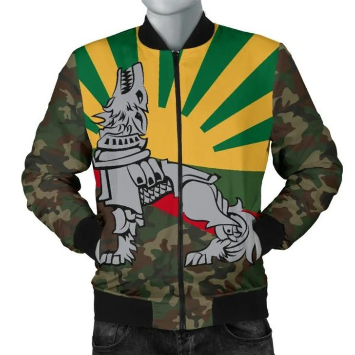 FUNSTUFFPRINTI Lithuania Men’s Bomber Jacket Iron Wolf A7 Bomber Jacket