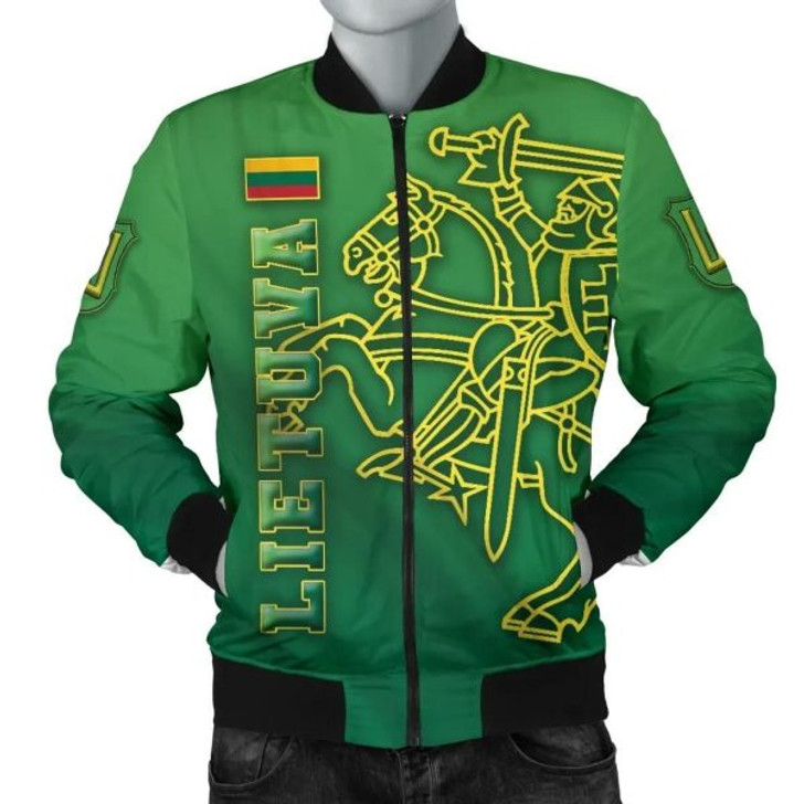 FUNSTUFFPRINTI Lithuania Vytis Columns of Gediminas Men Bomber Jacket K8 Bomber Jacket