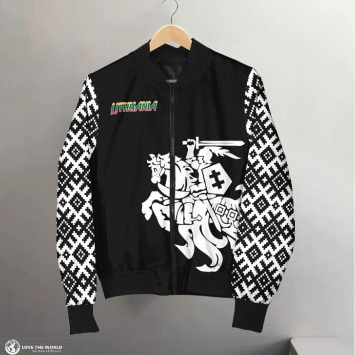 FUNSTUFFPRINTI Lithuania Vytis Pattern Men’s Bomber Jacket TH5 Bomber Jacket