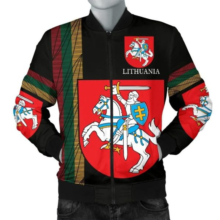 FUNSTUFFPRINTI Lithuania-United Men’s Bomber Jacket A27 Bomber Jacket