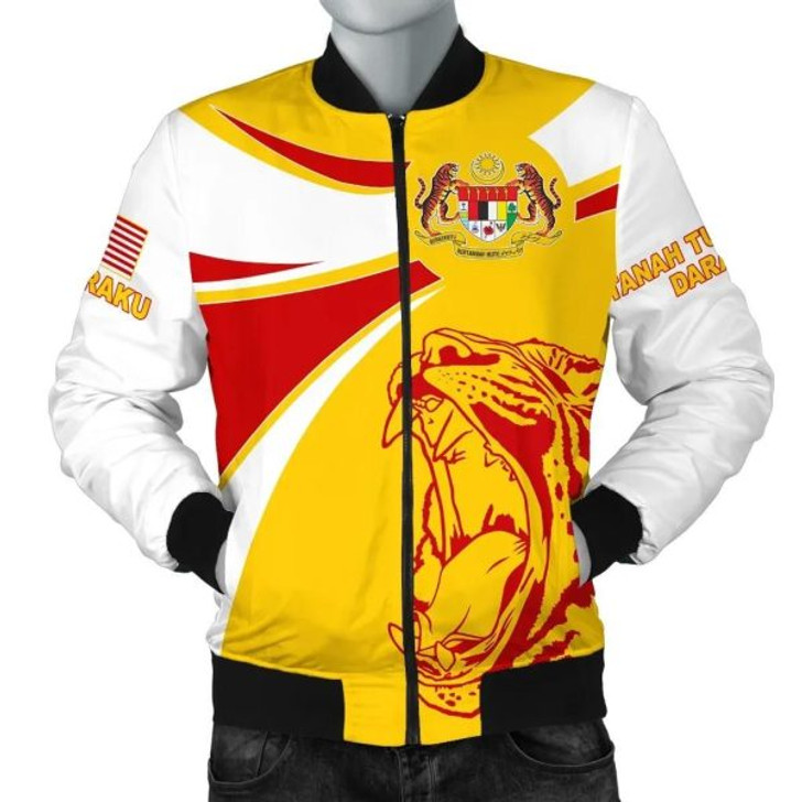 FUNSTUFFPRINTI Malaysia Bomber Jacket, Malaysia Round Coat Of Arms Lion Men A10 Bomber Jacket