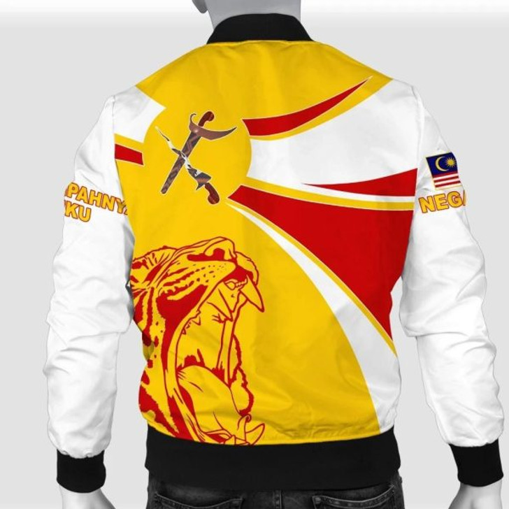 FUNSTUFFPRINTI Malaysia Bomber Jacket, Malaysia Round Coat Of Arms Lion Men A10 Bomber Jacket