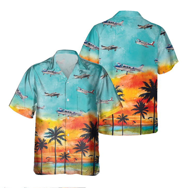 BEECHCRAFT SIERRA Pocket Hawaiian Shirt, Hawaiian Shirt for Men Dad Veteran, Patriot Day