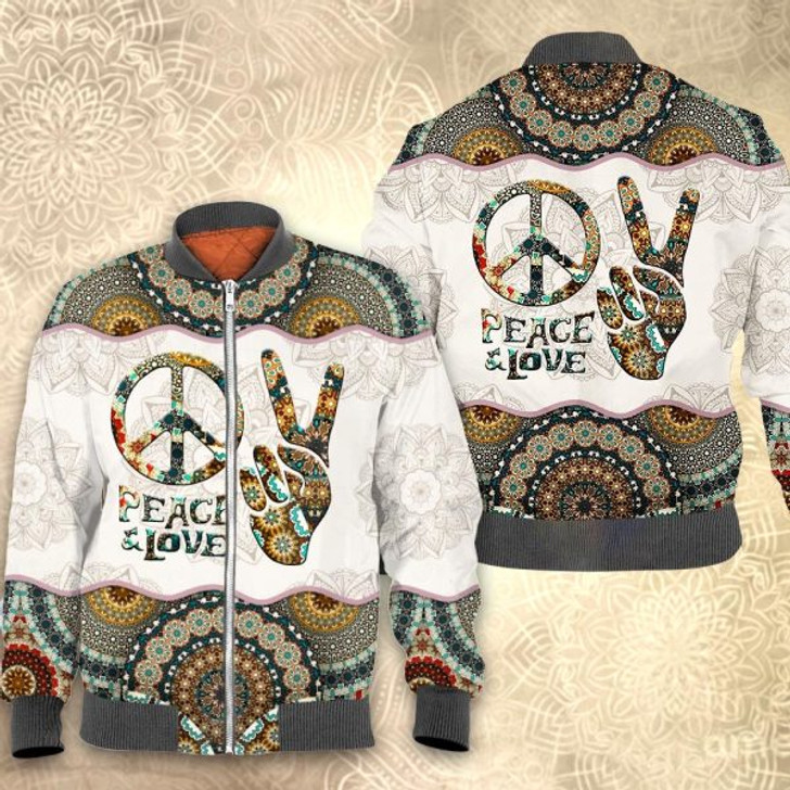 FUNSTUFFPRINTI Mandala hippie 3D All Over Printed Shirt, Sweatshirt, Hoodie, Bomber Jacketize S – 5XL Bomber Jacket