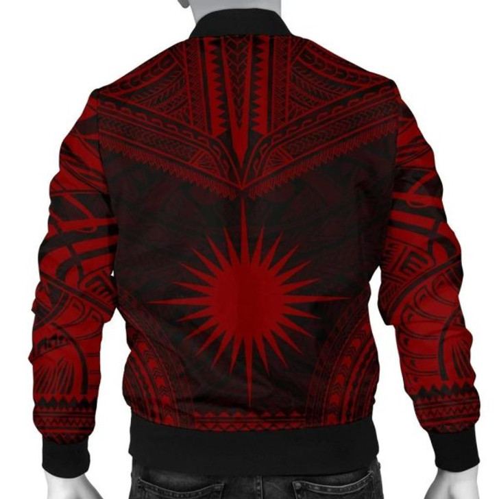 FUNSTUFFPRINTI Marshall Islands Polynesian Chief Men’s Bomber Jacket – Red Version – Bn10 Bomber Jacket
