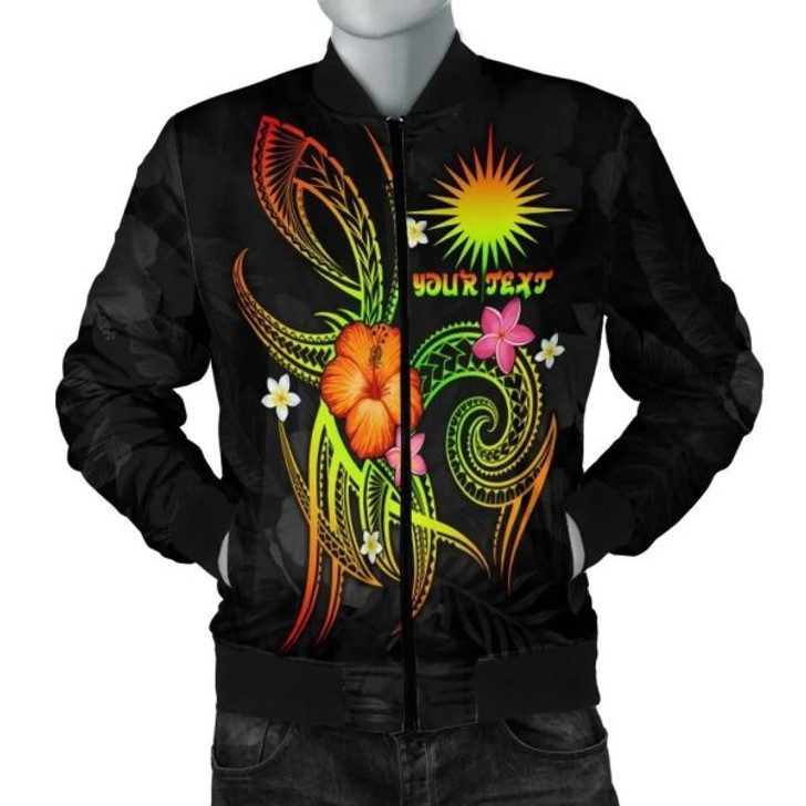 FUNSTUFFPRINTI Marshall Islands Polynesian Personalised Men’s Bomber Jacket – Legend of Marshall Islands (Reggae) – BN15 Bomber Jacket