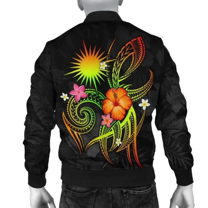 FUNSTUFFPRINTI Marshall Islands Polynesian Personalised Men’s Bomber Jacket – Legend of Marshall Islands (Reggae) – BN15 Bomber Jacket
