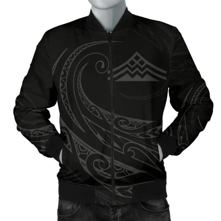 FUNSTUFFPRINTI Mauna Kea Polynesian Men√¢‚Ç¨‚Ñ¢s Bomber Jacket – Gray – Frida Style – AH J9 Bomber Jacket