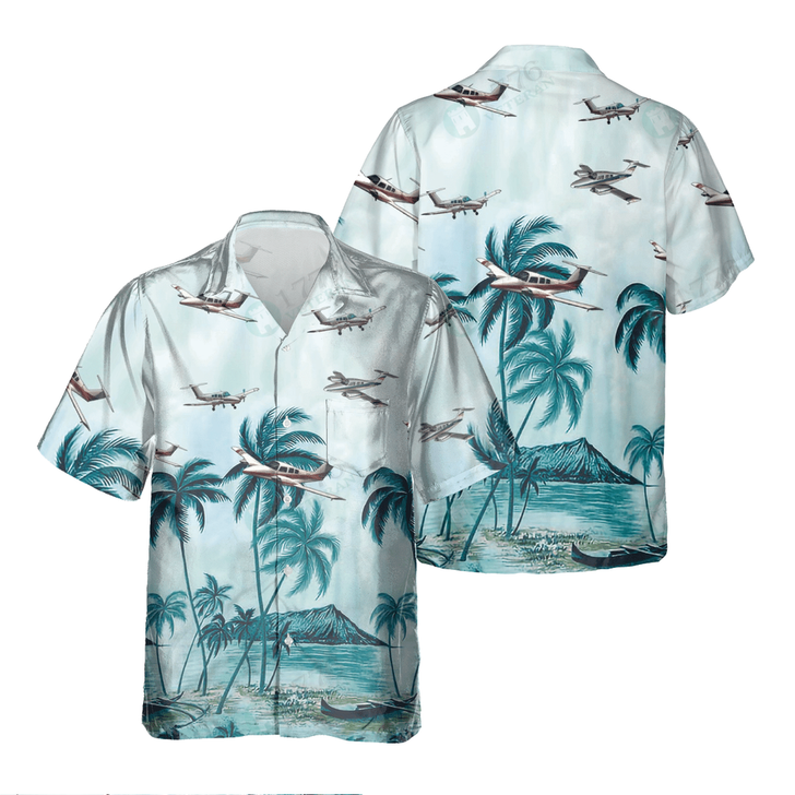 BEECHCRAFT DUCHESS Pocket Hawaiian Shirt, Hawaiian Shirt for Men Dad Veteran, Patriot Day