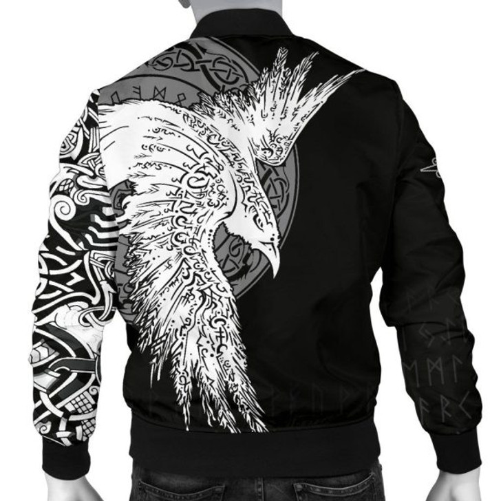 FUNSTUFFPRINTI Men’s Bomber Jacket Mystical Raven Tattoo Special A31 Bomber Jacket