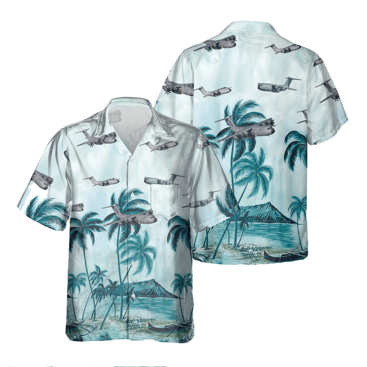 Airbus A400M Pocket Hawaiian Shirt, Hawaiian Shirt for Men Dad Veteran, Patriot Day