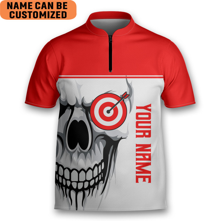 Custom Personalized Archery Skull Shut Up Shooter Archery Jersey Zipper Shirt