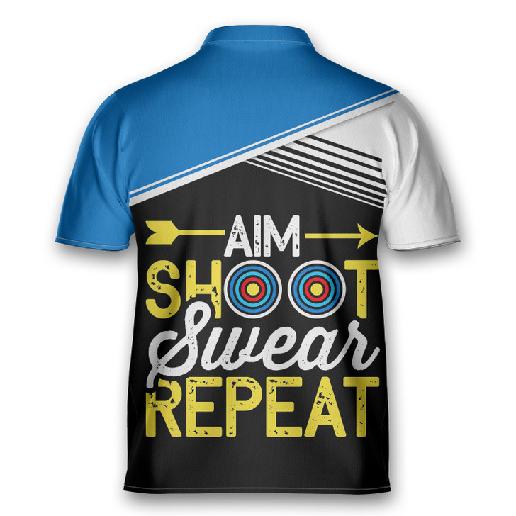 Custom Personalized Shoot Sweat Repeat Shooter Archery Jersey Zipper Shirt