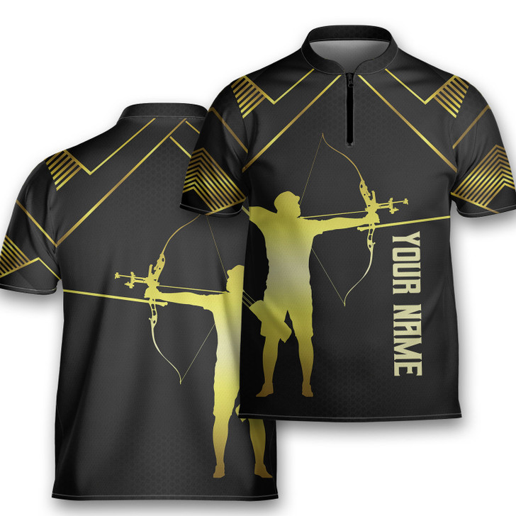 Custom Personalized Archery In My Heart Shooter Archery Jersey Zipper Shirt