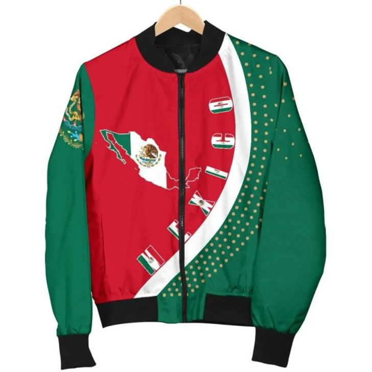 FUNSTUFFPRINTI Mexico Men’s Bomber Jacket Map Generation II K7 Bomber Jacket