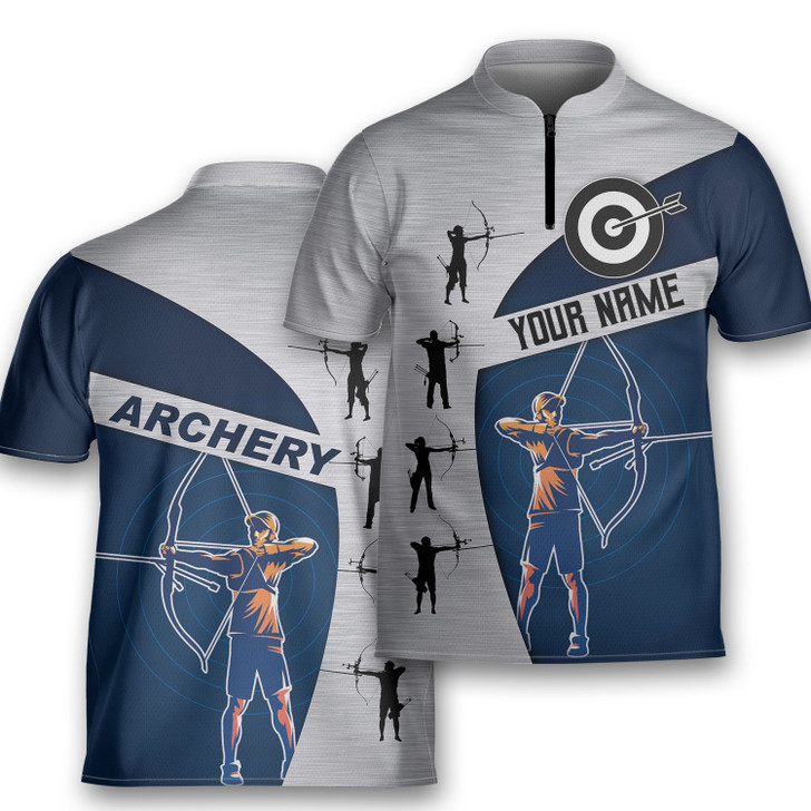 Custom Personalized 3D Unisex Archery Team Player Uniform Shooter Archery Jersey Zipper Shirt