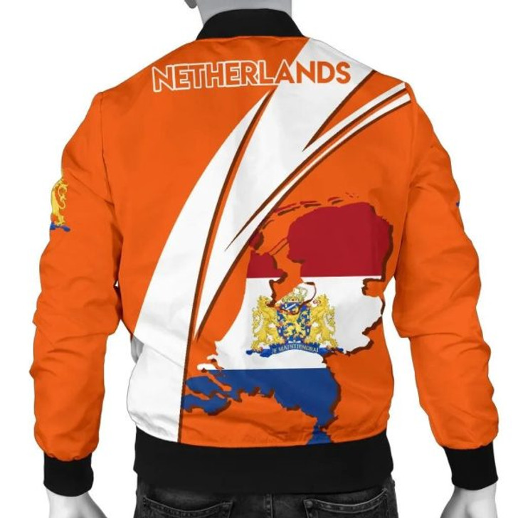 FUNSTUFFPRINTI Netherlands Bomber Jacket – Netherlands Koningsdag Lion Men A10 Bomber Jacket