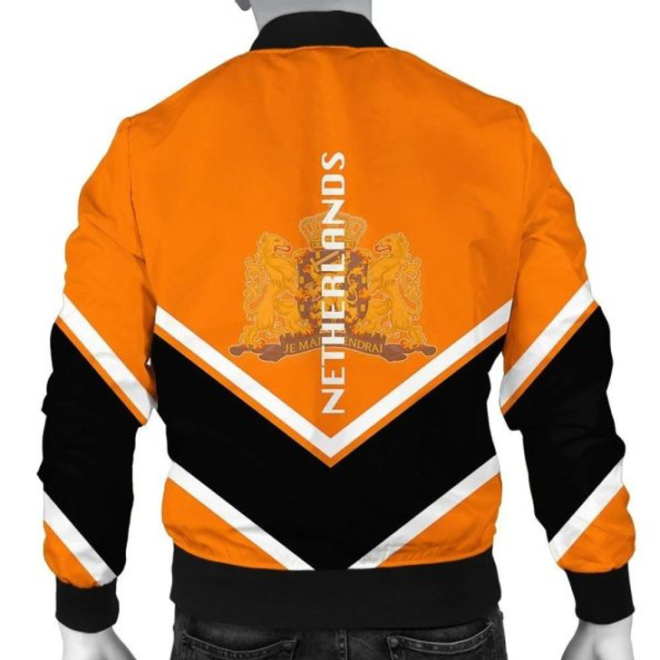 FUNSTUFFPRINTI Netherlands Coat Of Arms Men Bomber Jacket Lucian Style J5W Bomber Jacket