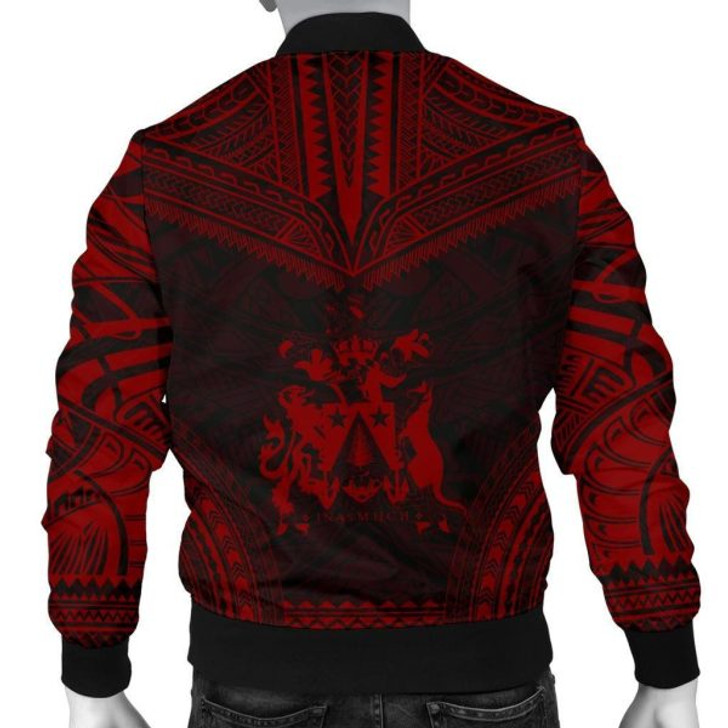 FUNSTUFFPRINTINT Norfolk Island Polynesian Chief Men’s Bomber Jacket – Red Version – Bn10 Bomber Jacket