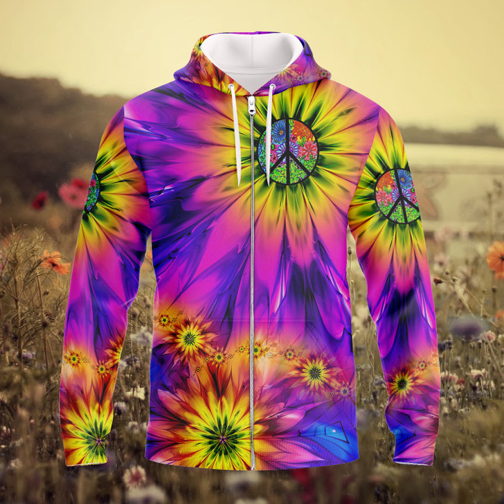 FUNSTUFFPRINT  HIPPIE   3D Hoodie and Zip Hoodie